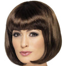 Partyrama Wig 12 Inch Adult Brown Short Bob with Fringe 1
