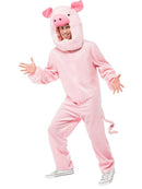 Pig Costume Adult Pink Bodysuit Tail Hood 3