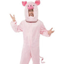 Pig Costume Adult Pink Bodysuit Tail Hood 1