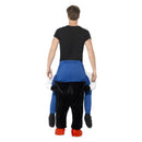Piggyback Sinister Clown Costume Blue Adult One Piece Suit with Mock Legs 2