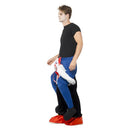 Piggyback Sinister Clown Costume Blue Adult One Piece Suit with Mock Legs 3