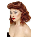 Pin Up Girl Wig Auburn Loose Curls 1