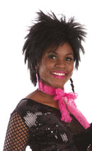 Pink 80s Neon Lace Scarf Costume Accessory 1