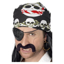 Pirate Bandana Black with Skull Print 2