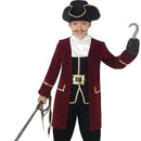 Pirate Captain Deluxe Costume Kids Red Black Jacket Waistcoat Trousers Scarf Hat 2