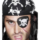 Pirate Eyepatch Black White Skull and Crossbones Adult Costume Accessory 3