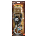 Pirate Set with Compass Plastic Hook Knife Eyepatch Telescope Chest Costume Accessory 2