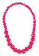 Pop Art Big Pearl Necklace Hot Pink Costume Accessories Female 1