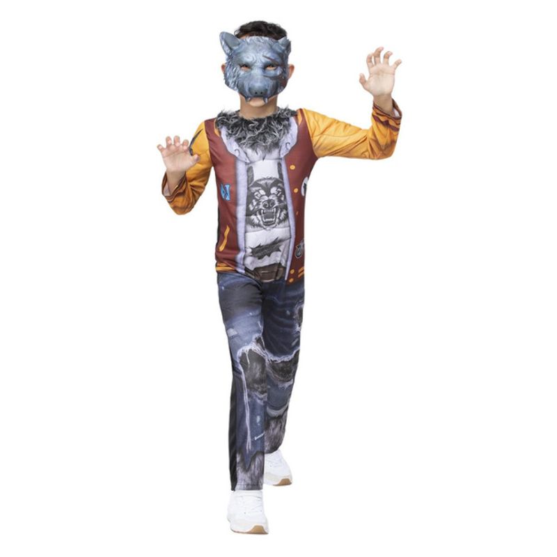 Preppy Werewolf Costume Child Multi Coloured All In One with EVA Mask