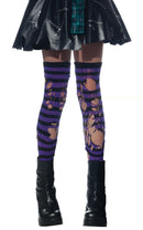 Purple Striped Tights Costume 1