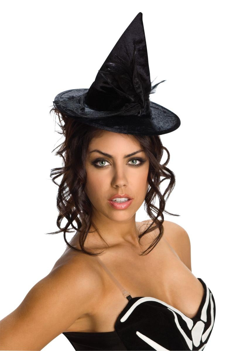 Black Mini Velour Witch Hat_1 RUK49871NS