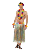 Rainbow Hawaiian Set Adult Multi Coloured Garland Headband Wristband 3
