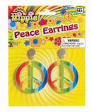Rainbow Hippie Ear Rings Peace Costume Accessory 1