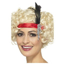 Red Satin Charleston Headband Adult 2