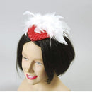 Red Sequin Hat with Feather Gangster Moll Costume Accessory 1