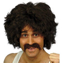 80s Retro Wig and Tash Set Adult Brown Instant 118 Costume Hair 1