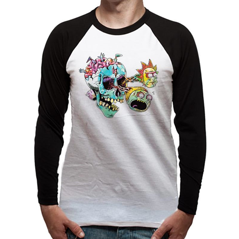 Rick and Morty Skull Eyes Baseball Shirt Long Sleeve Adult_1