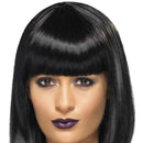 RnB Star Wig Adult Black Short Blunt Cut Bob with Fringe 1