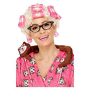 Roller Granny Wig Adult Blonde Curlers 1