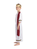 Roman Emperor Childrens Costume White Toga Red Shawl 3