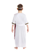 Roman Emperor Childrens Costume White Toga Red Shawl 4