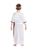 Roman Emperor Childrens Costume White Toga Red Shawl 4
