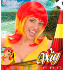 Red - Yellow - Red Supporter Woman Wig In Box