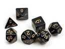 Polyhedral Dice Solid Black and Gold Dice Set by Sirius Dice 1