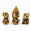 Peridot Treasures Unearthed 7 Piece Polyhedral Sirius Dice Gaming Accessory 1