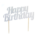 Diamond Cake Topper Happy Bday Silver_1 SK98481