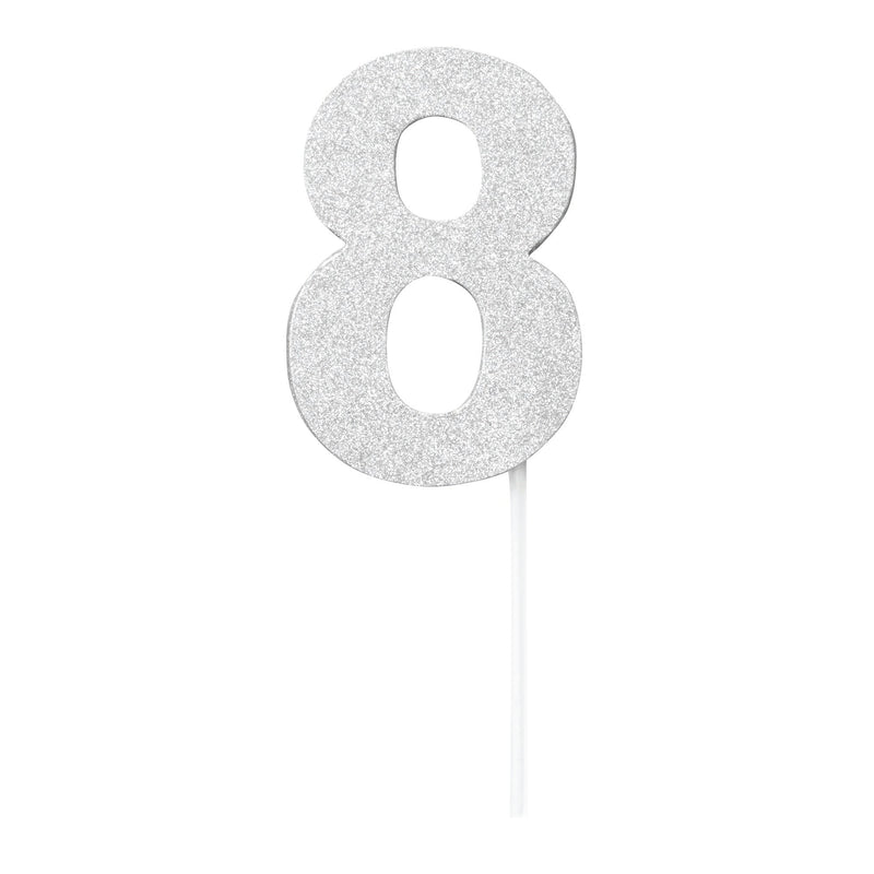 Diamond Cake Toppers Silver No. 8_1 SK99025