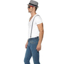 SKA Two Tone Instant Kit Braces Hat Adult Black White 4