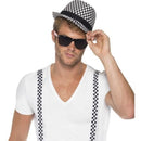 SKA Two Tone Instant Kit Braces Hat Adult Black White 1