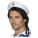 Sailor Hat White with Blue Band and Gold Anchor Costume Accessory 2