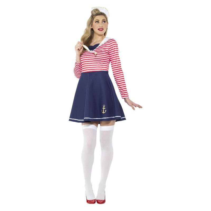 Sailor Lady Costume Blue & White Adult_1