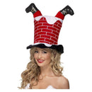 Santa Stuck In Chimney Hat Adult Red Costume Accessory 3