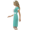 Scrub Nurse Costume Adult Green Dress Mock Apron Headpiece 3