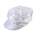 Sequin Cap 80s Style Silver Hat 1