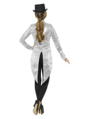 Sequin Tailcoat Jacket Ladies Adult Silver 4