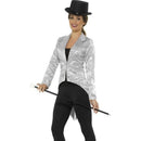 Sequin Tailcoat Jacket Ladies Adult Silver 1