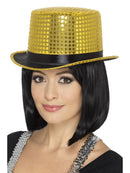 Sequin Top Hat Adult Gold 3