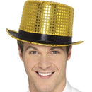 Sequin Top Hat Adult Gold 1