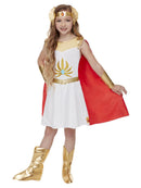 She Ra Costume Girls White Dress and Red Cape 2