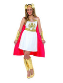 She Ra Costume Glitter Print Adult White Dress 2