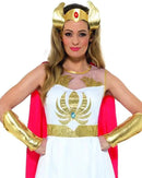 She Ra Costume Glitter Print Adult White Dress 3