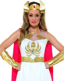 She Ra Costume Glitter Print Adult White Dress 3