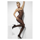 Sheer Black Criss-Cross Pattern Adult Bodystocking 2