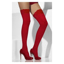 Sheer Hold Ups Red Lace Tops with Silicone Adult Costume Accessory 1