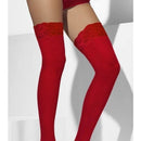 Sheer Hold Ups Red Lace Tops with Silicone Adult Costume Accessory 2