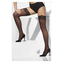 Sheer Hold Ups Black Lace Tops with Silicone Adult Costume Accessory 3